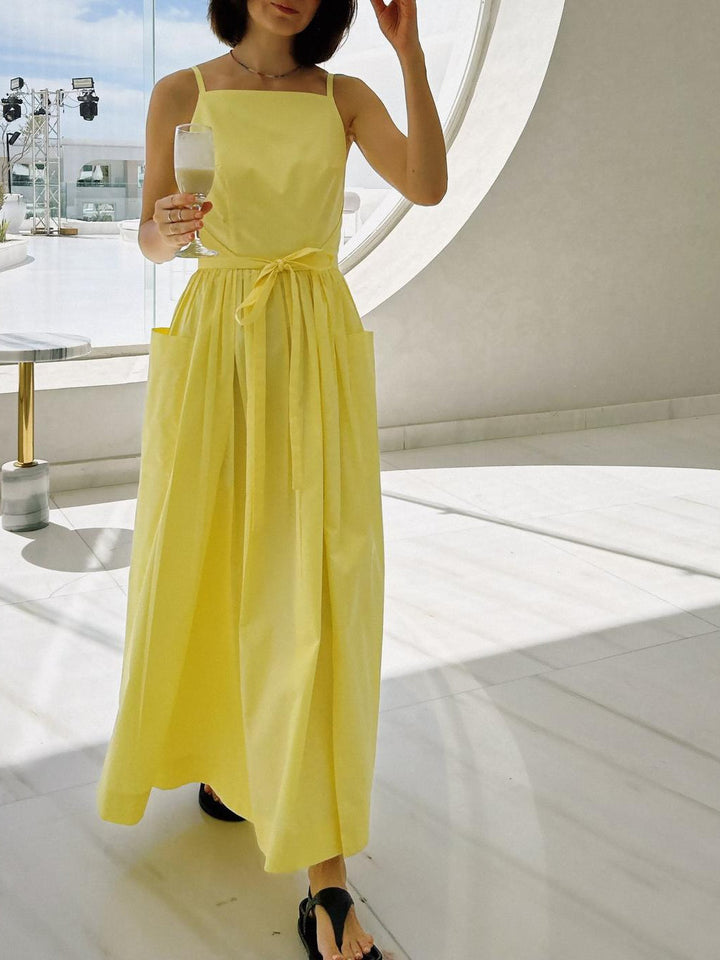 Seamless Sun Midi Dress with Waist Detail