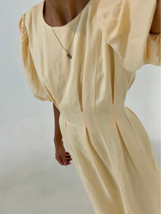 Butter Yellow Maxi Dress with Airy Design