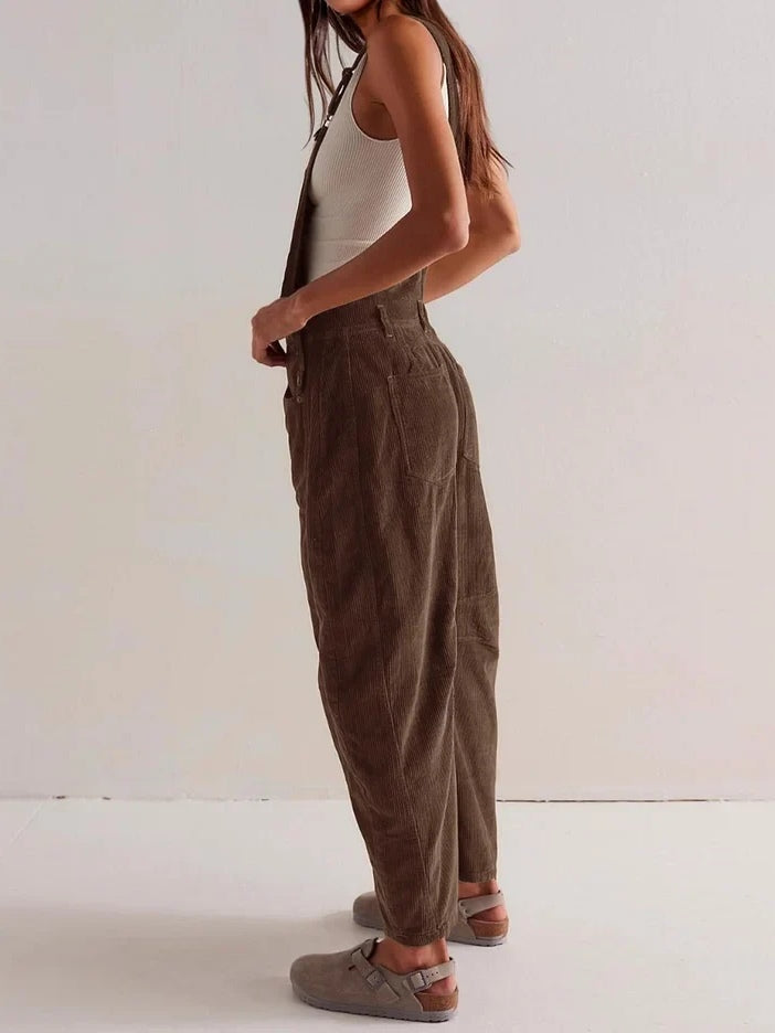 Retro Corduroy Utility Jumpsuit