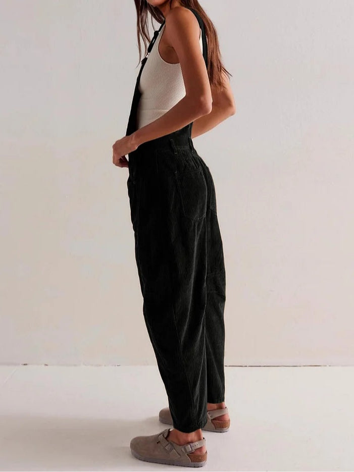 Retro Corduroy Utility Jumpsuit