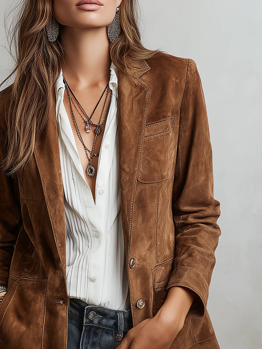 Retro Brown Suede Jacket