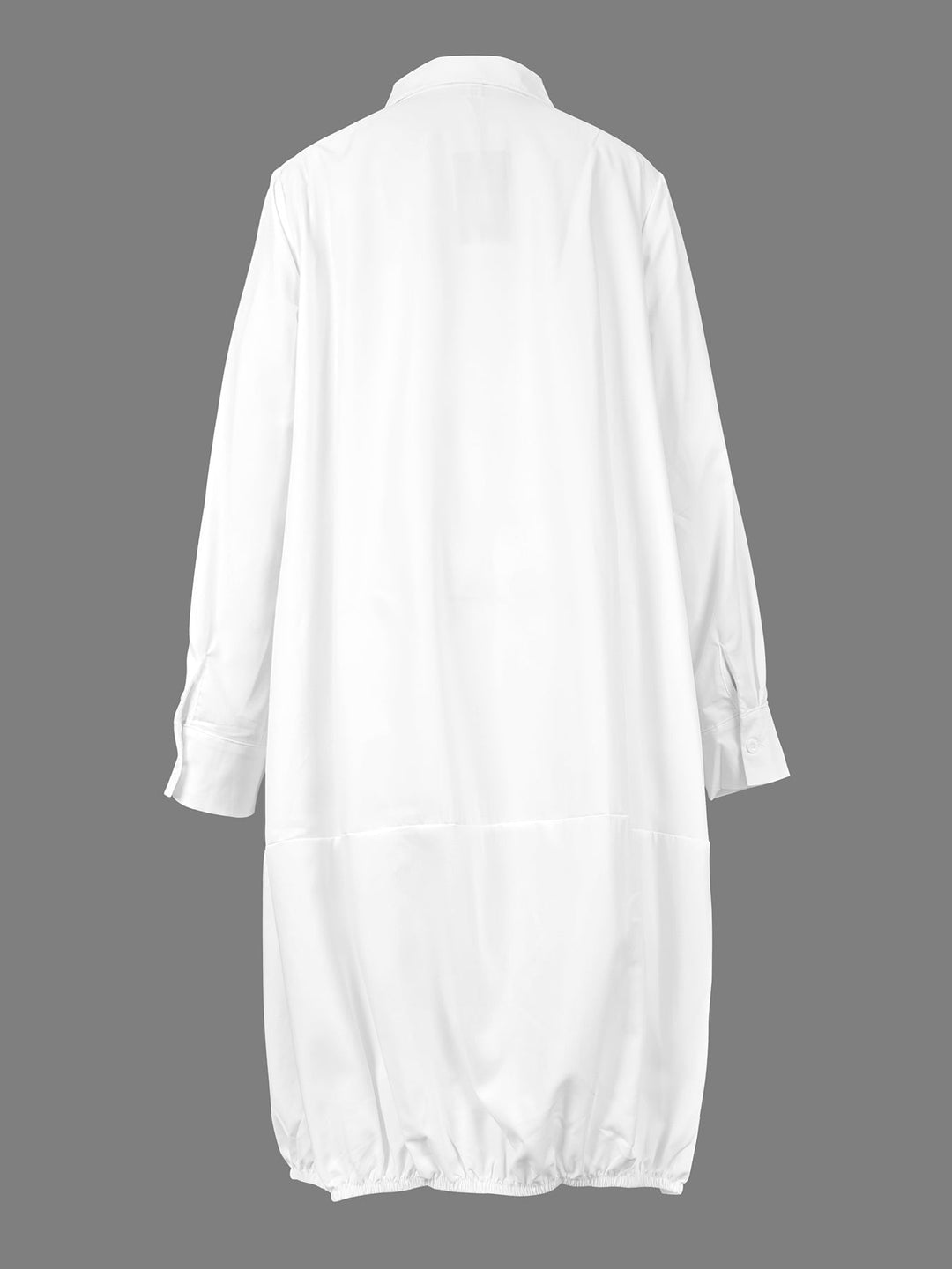 Loose-Fit Midi Shirt Dress with Long Sleeves and Lapel Collar in Solid Colors