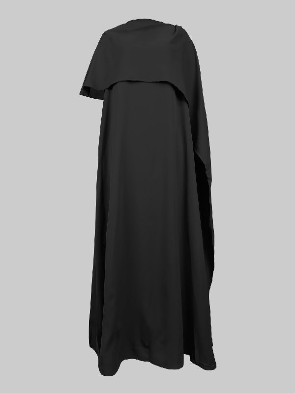 Flowy Asymmetrical Solid Maxi Dresses
