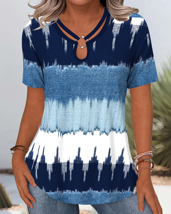 Contrast Print Casual Tee