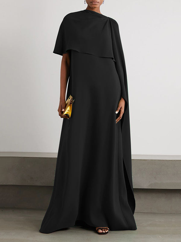 Flowy Asymmetrical Solid Maxi Dresses