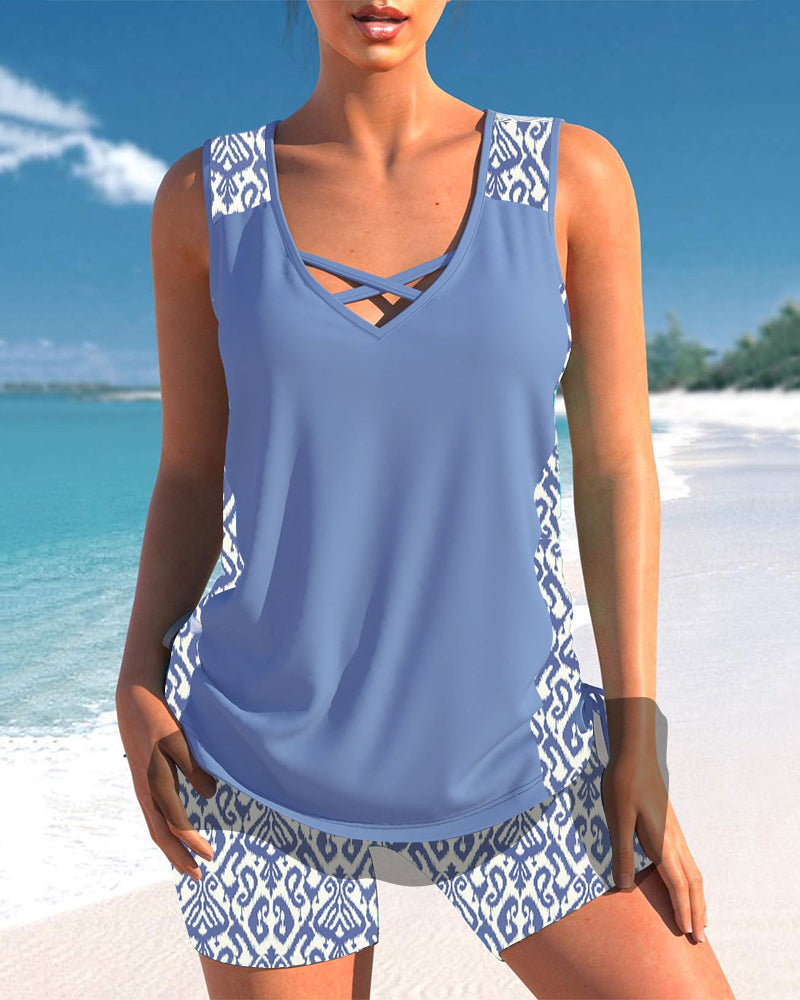 Sylvia Geometric Print Tankini