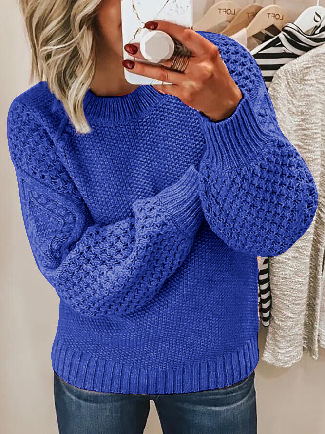 Jacquard Knit Crew Neck Sweater