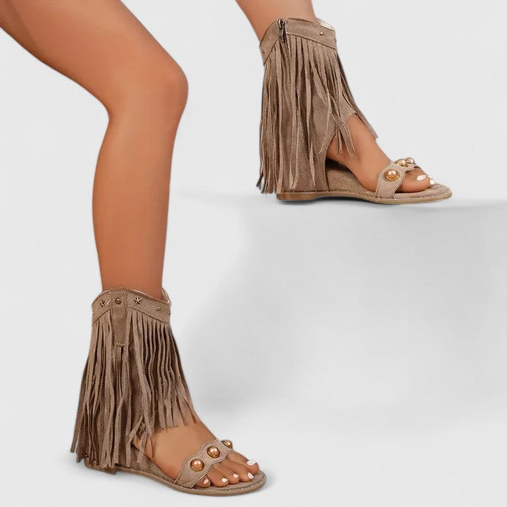 Eira - Stylish Fringe-Detail Sandals