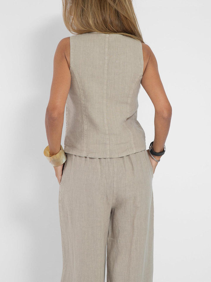 Cotton Leisure Set: Vest and Pants Combo