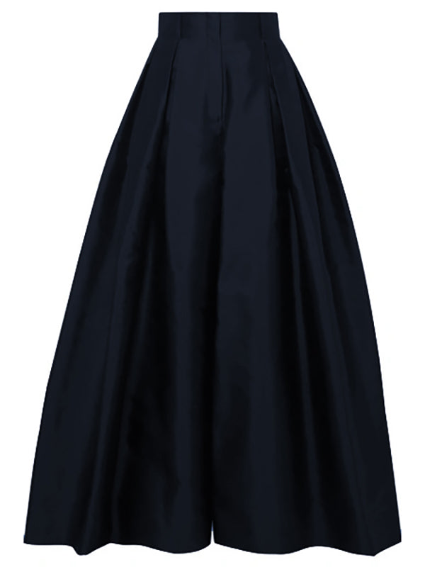 Chic High-Waisted Solid Wide Leg Pants