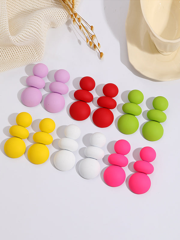 Geometric Beaded Solid Color Earrings