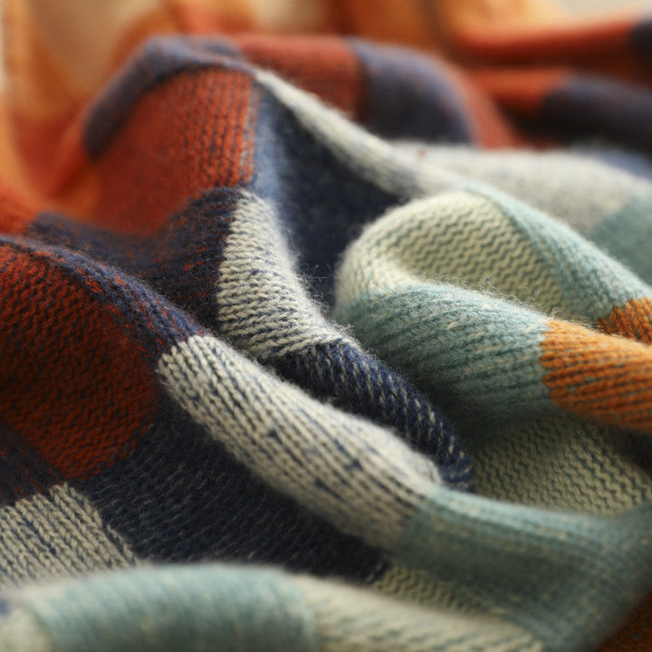 Relaxed Rainbow Checkered Sweater