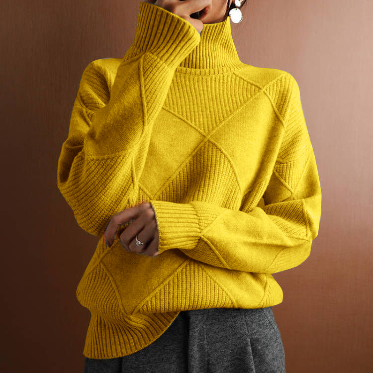 Cozy Loose-Fit Long-Sleeve Turtleneck Sweater for Winter