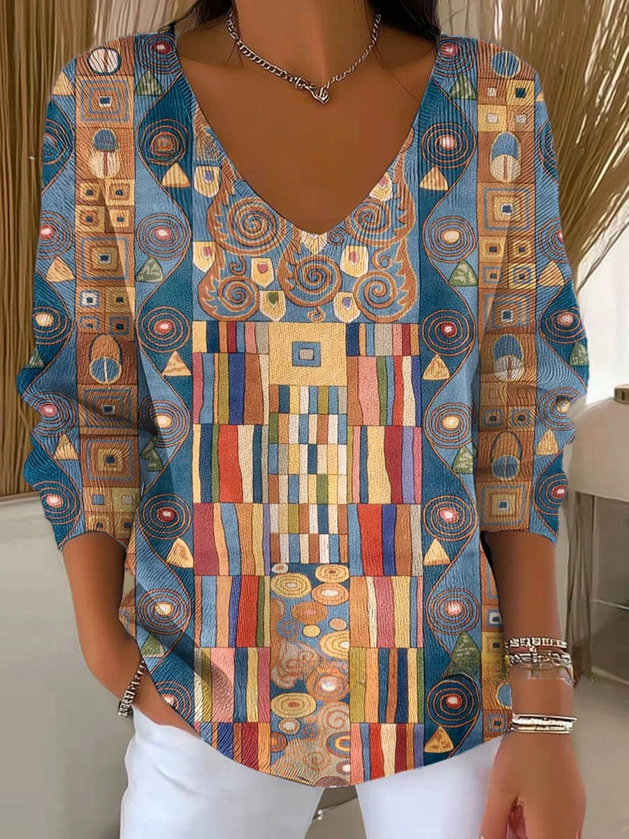 Béatrice – V-Neck Colorful Sweater