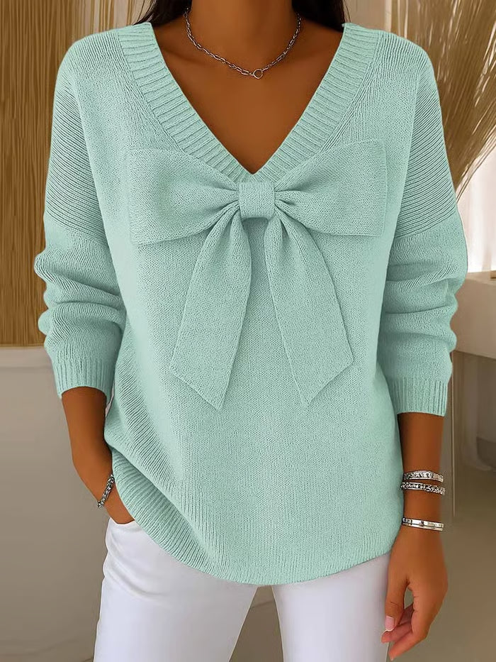 Julia | Long Sleeve V-Neck Casual Sweater