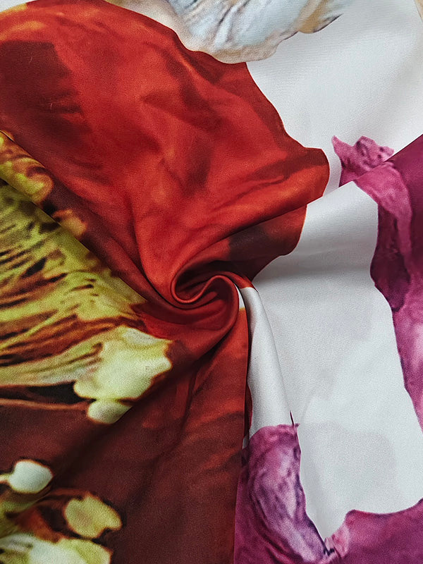 One-Shoulder A-Line Maxi Dress with Loose Fit and Floral Print