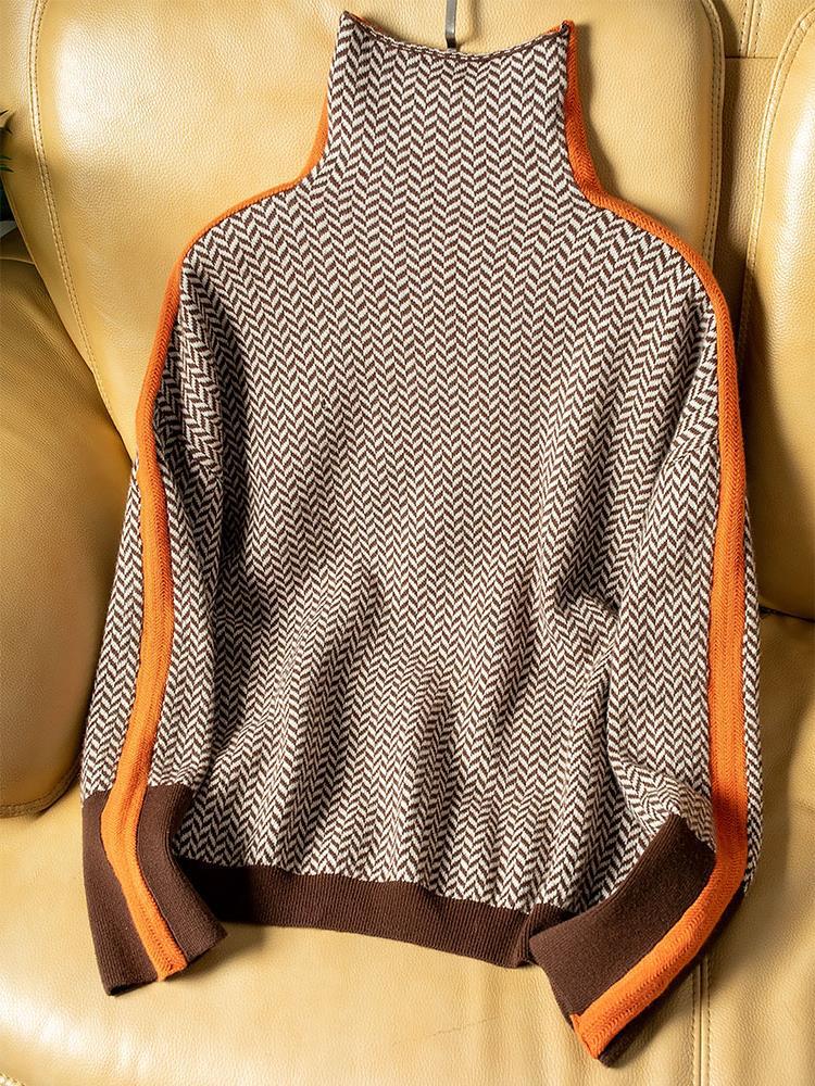 Malou | Bold Striped Turtleneck Sweater
