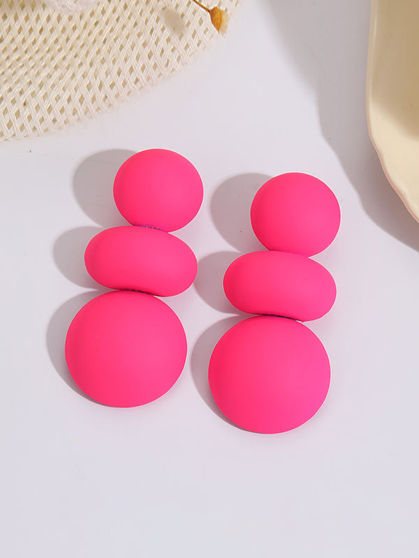 Geometric Beaded Solid Color Earrings
