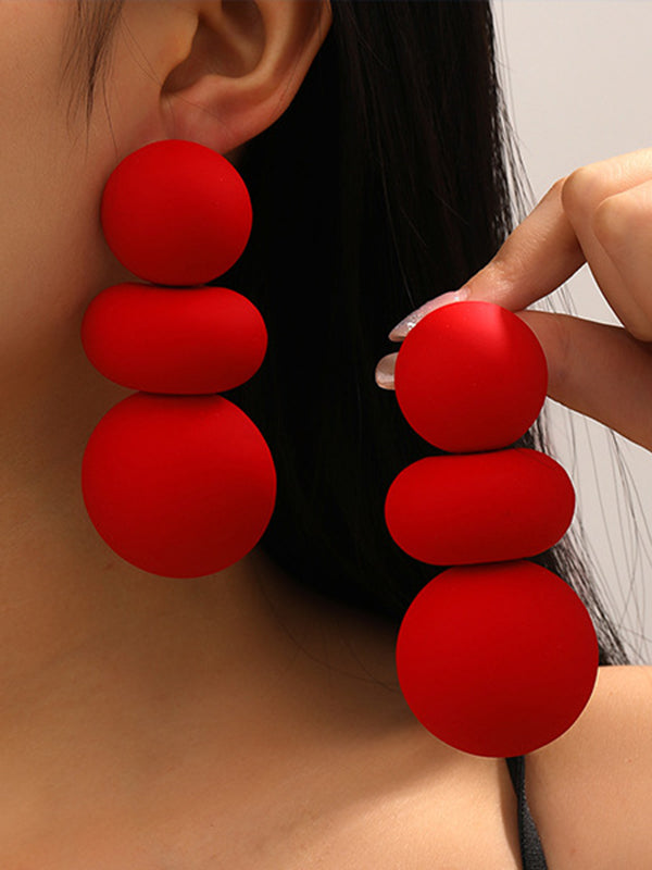 Geometric Beaded Solid Color Earrings