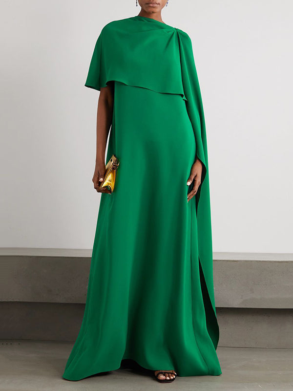 Flowy Asymmetrical Solid Maxi Dresses
