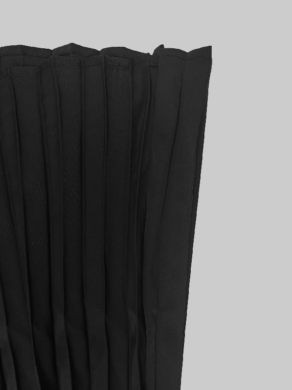 Maxi Evening Dress with Cape, High-Low Pleated Design, Solid Color, and Round Neck