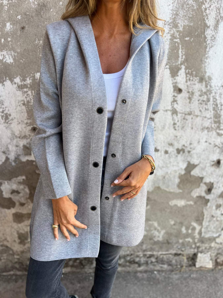 Appolinia™ | Button-Up Hooded Cardigan