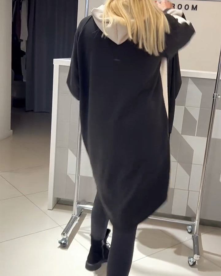 שמלת קפוצ'ון עם הדפס פרחוני וגווני צבע
