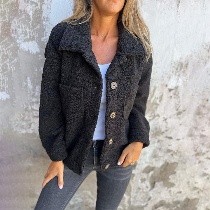 Louise Sherpa Button-Up Jacket