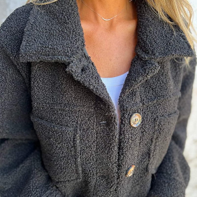 Louise Sherpa Button-Up Jacket
