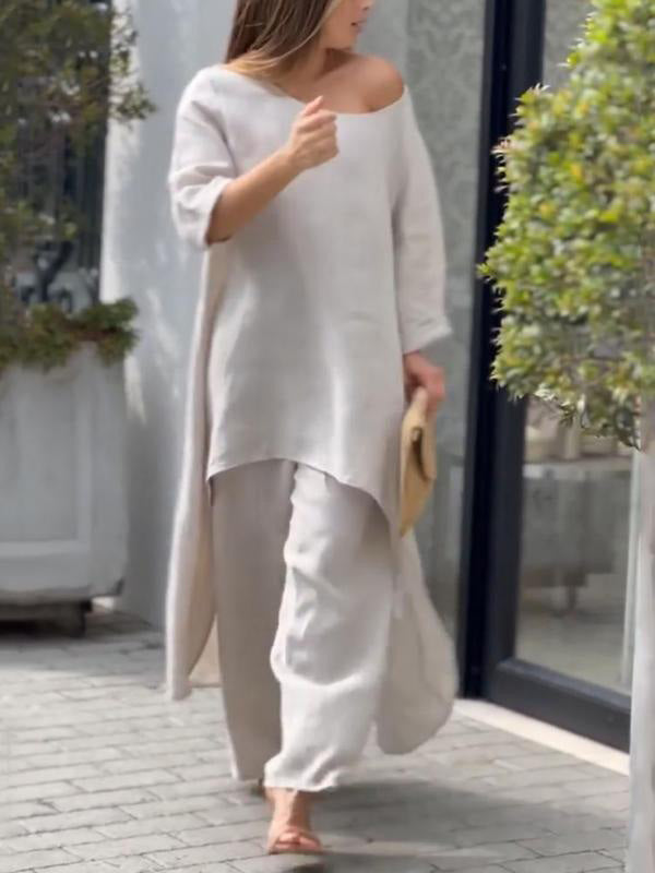 אנסמבל שני חלקים בצבע אחיד שיקי