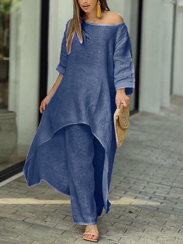 אנסמבל שני חלקים בצבע אחיד שיקי