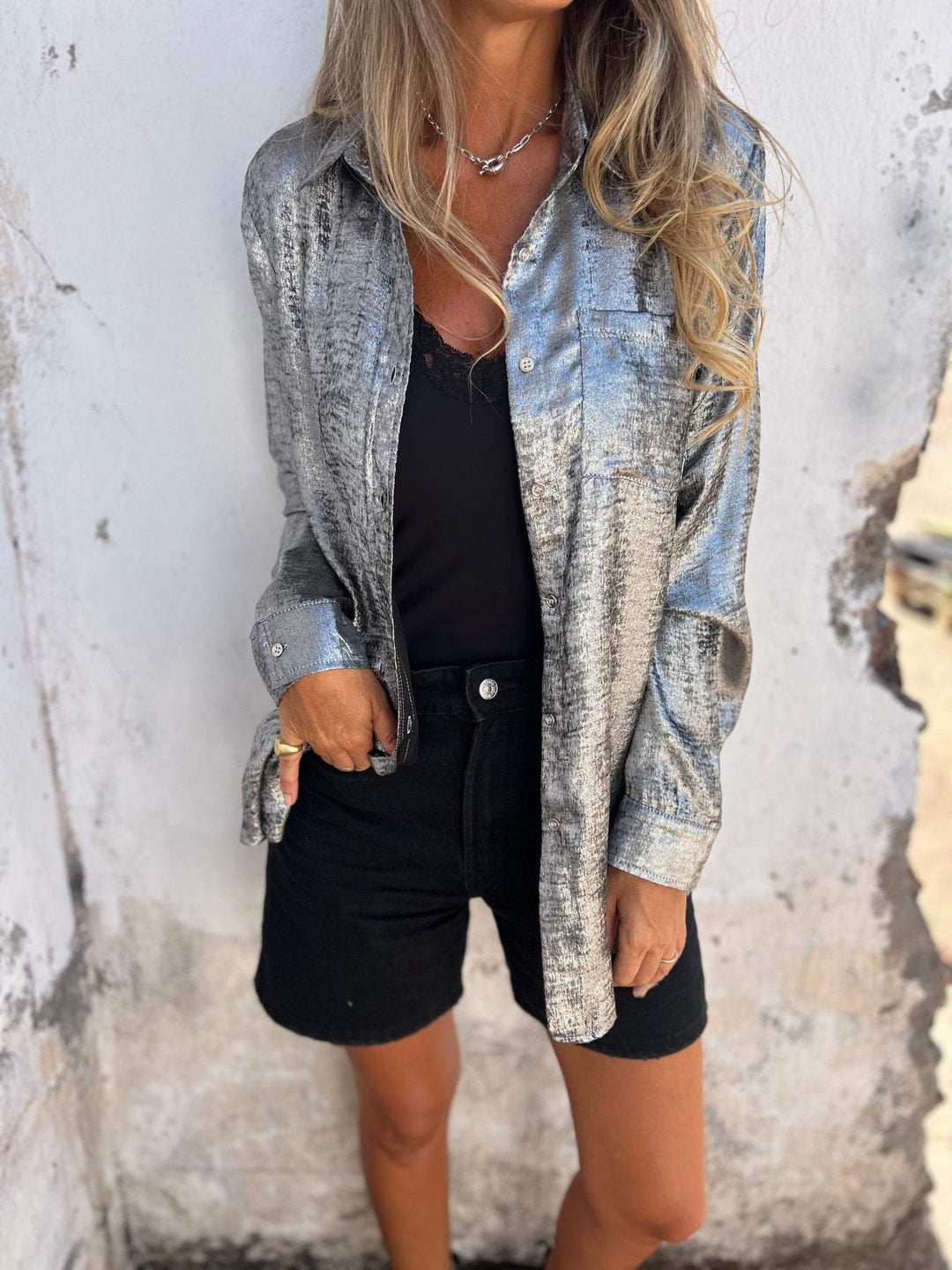 Trendy Suede Casual Lapel Shirt