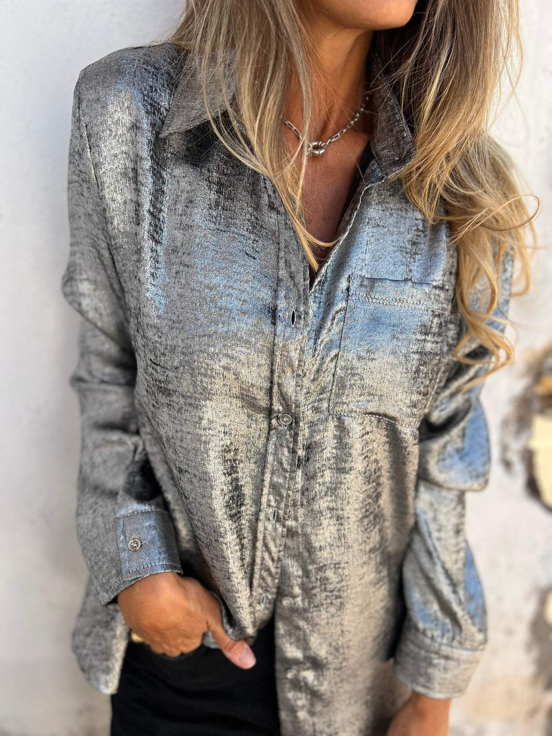 Trendy Suede Casual Lapel Shirt