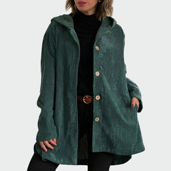 Cordia - Cozy Hooded Corduroy Jacket