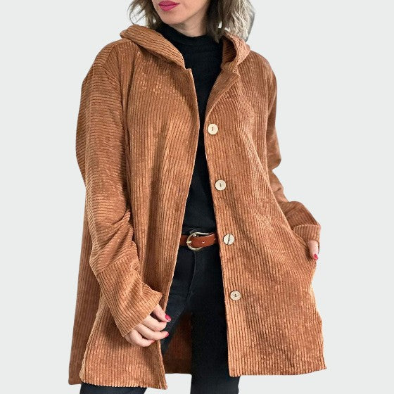Cordia - Cozy Hooded Corduroy Jacket