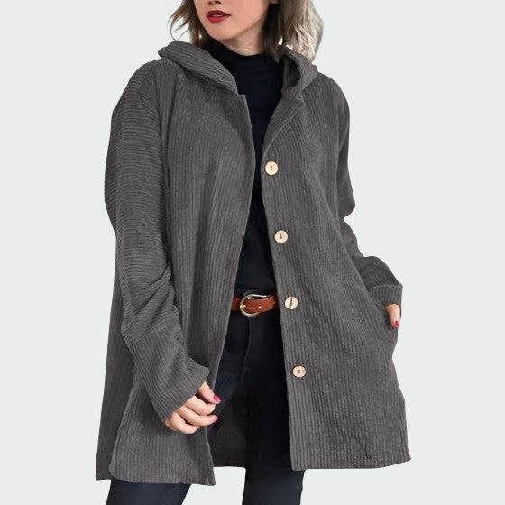 Cordia - Cozy Hooded Corduroy Jacket
