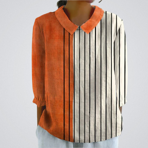 Pamela - Amber Striped Blouse