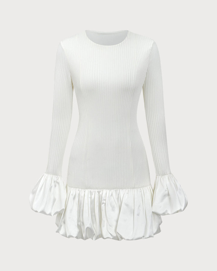Weißes Minikleid mit Schnittmuster