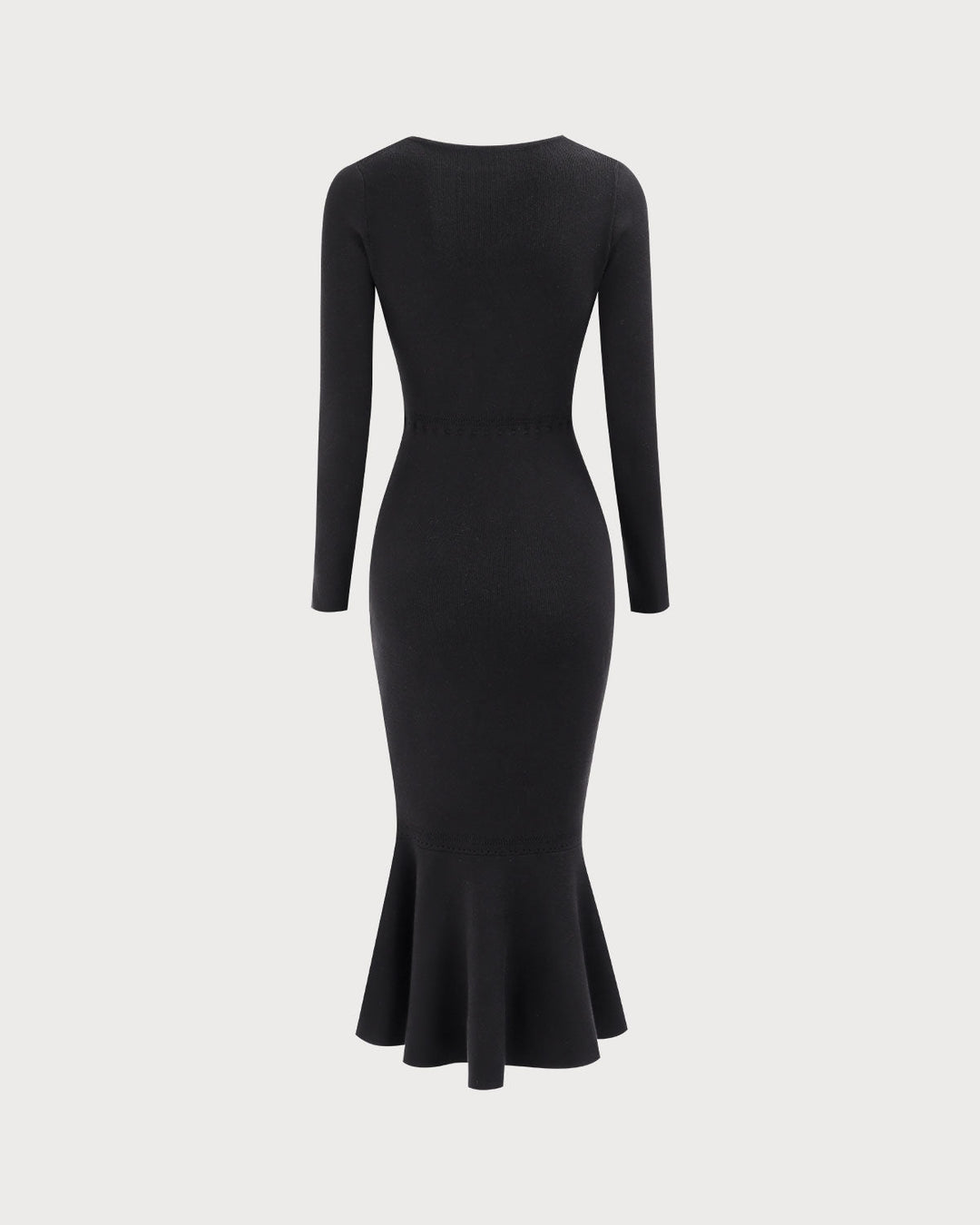 Schwarzes Damen-Maxikleid mit Meerjungfrauen-Ausschnitt