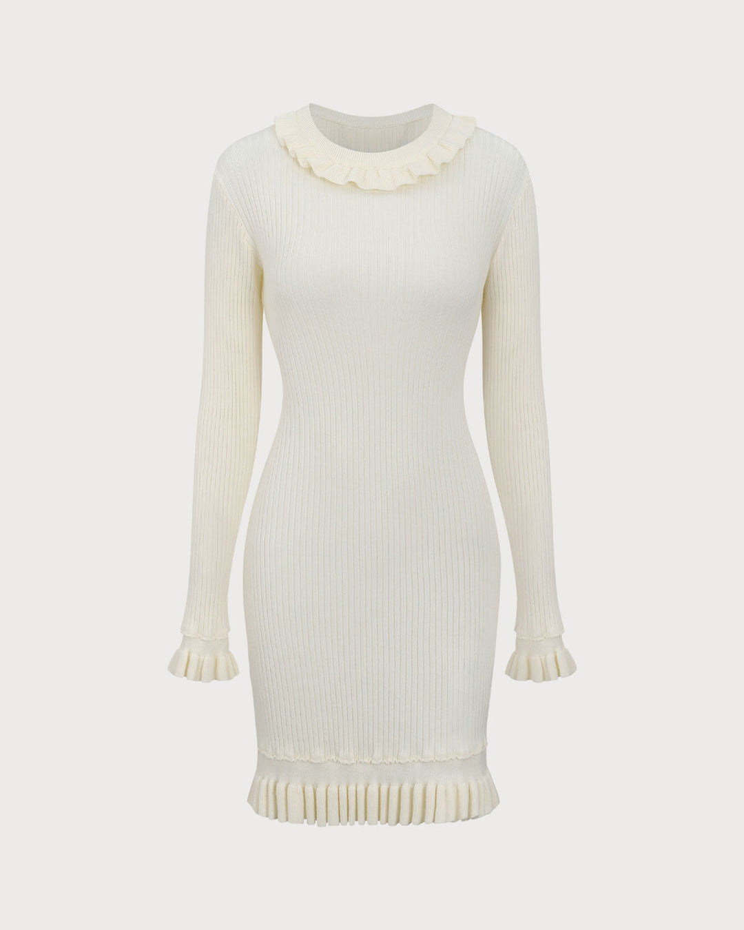 Figurbetontes, Weißes Minikleid mit Pullover-Design