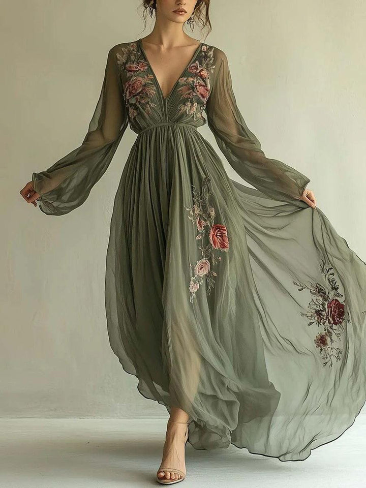 Printed Chiffon Fashion Dress
