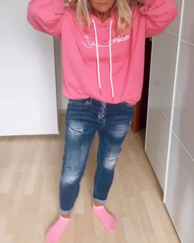 קפוצ'ונים בגזרה נינוחה עם עיצוב עוגן