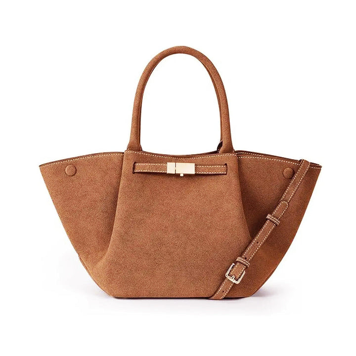 Chic Vintage-Inspired Faux Suede Tote Bag