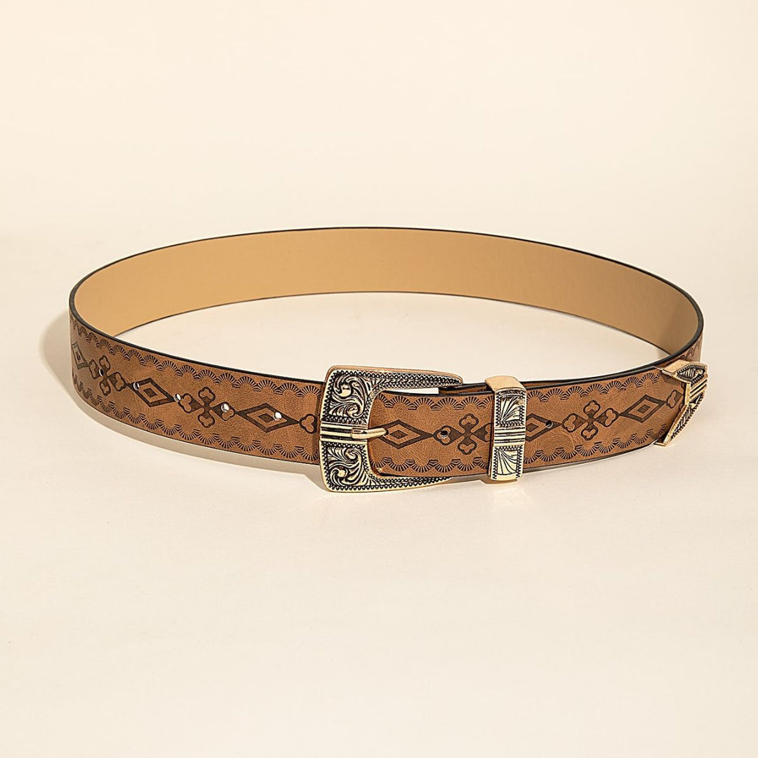 Women's Western-Inspired Fashion Belt with Unique Patterns