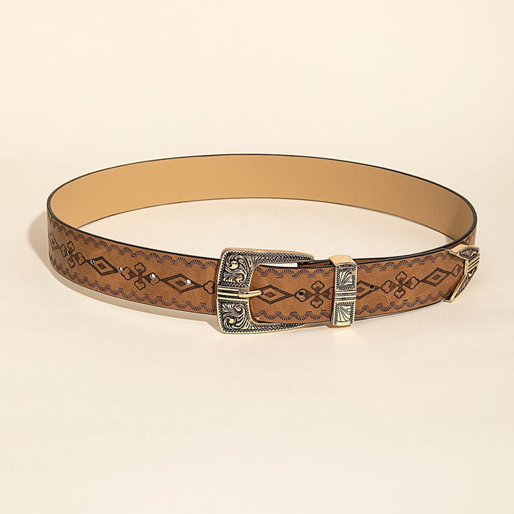 Women's Western-Inspired Fashion Belt with Unique Patterns