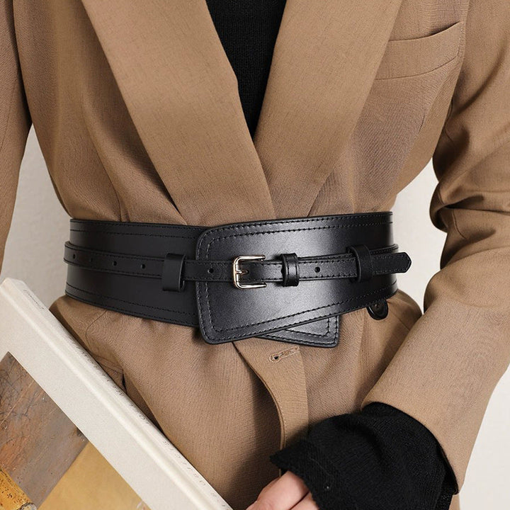 Trendy Women's Imitation Leather Wide Harness Belt