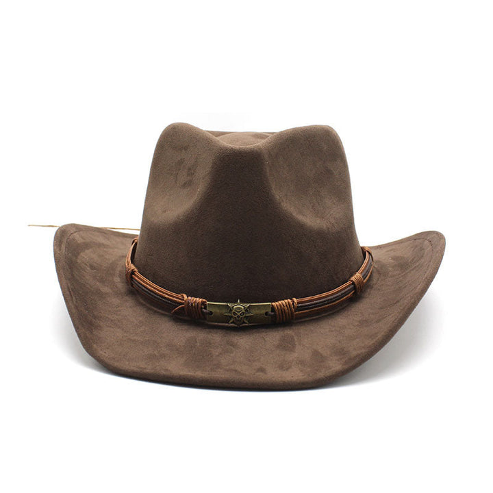 Western Cowboy Hat with Suede Curled Brim