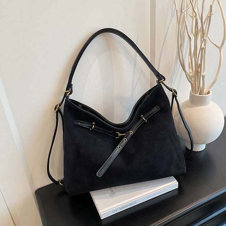Elegant Vintage Suede Multi-Functional Shoulder and Crossbody Bag