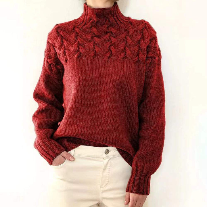 Solid Color Casual Turtleneck Sweater