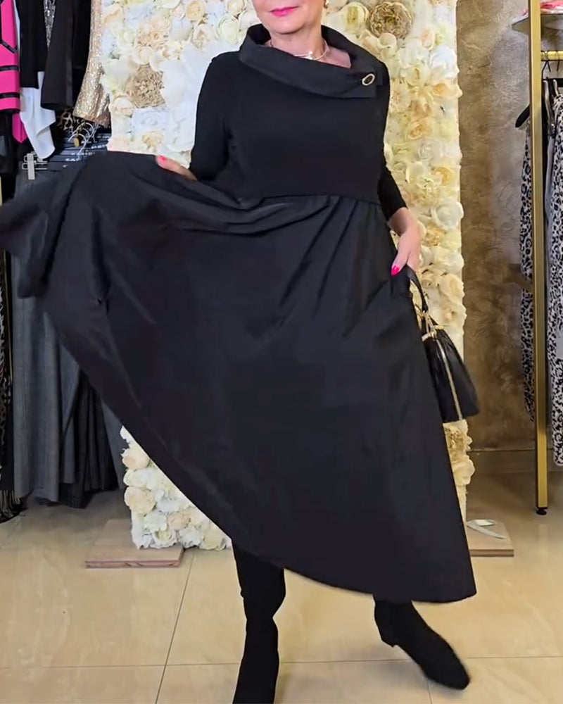 שמלת רחוב שיקית עם גזרה A-גזרה אחידה